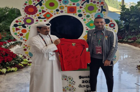 المنتخب الوطني لكرة القدم يزور الجناح الأردني في معرض اكسبو قطر￼
